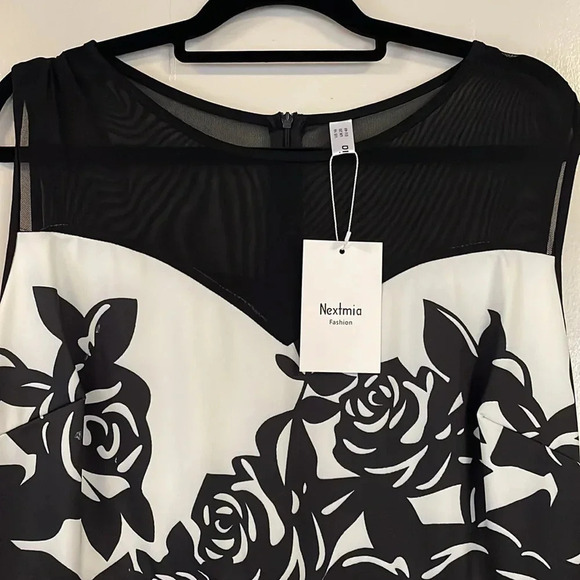 Nextmia Flirty Dress Black/White Sz 16 - Picture 3 of 5